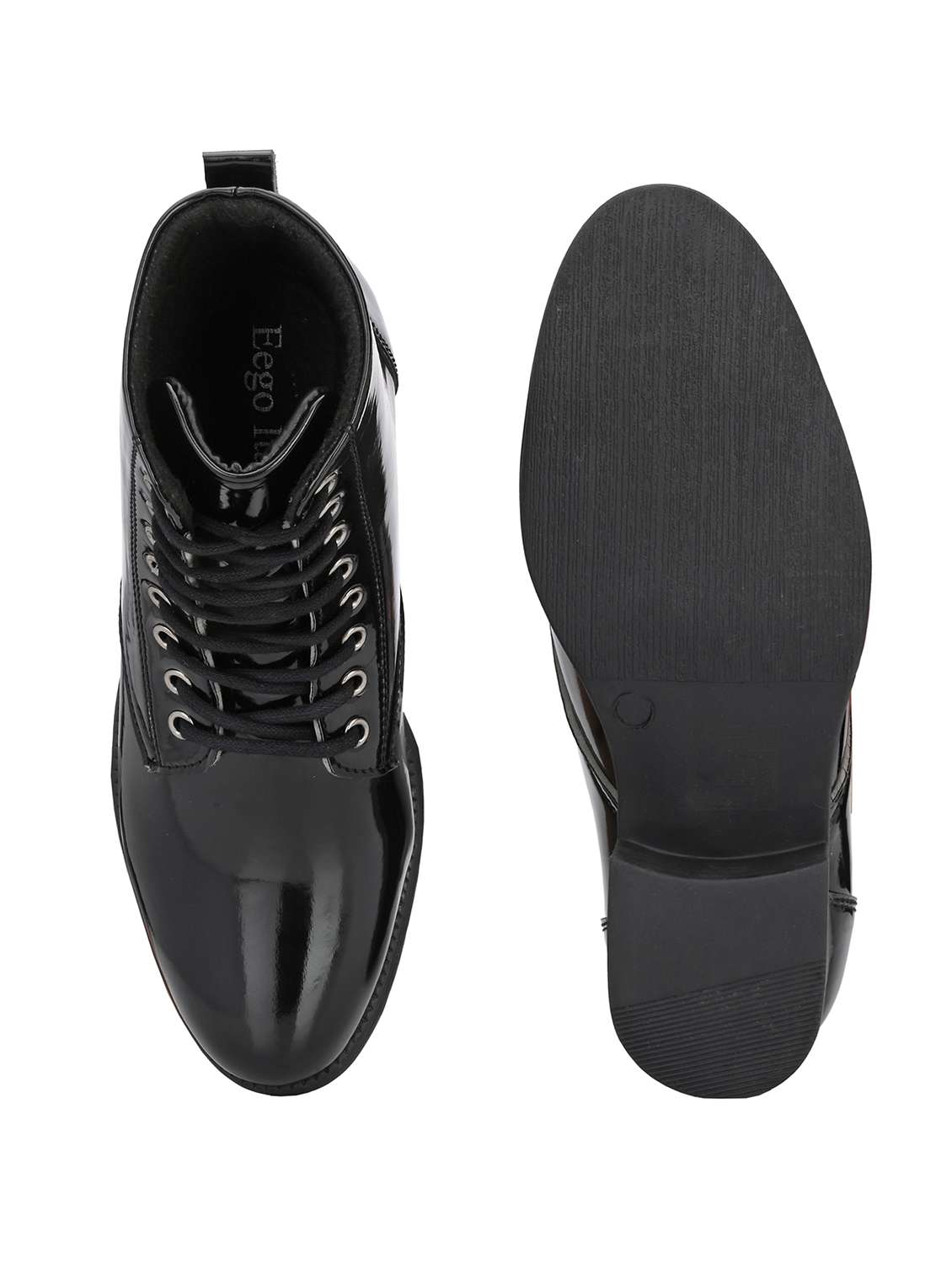 black synthetic laceup boots - 19947021 - Standard Image - 3