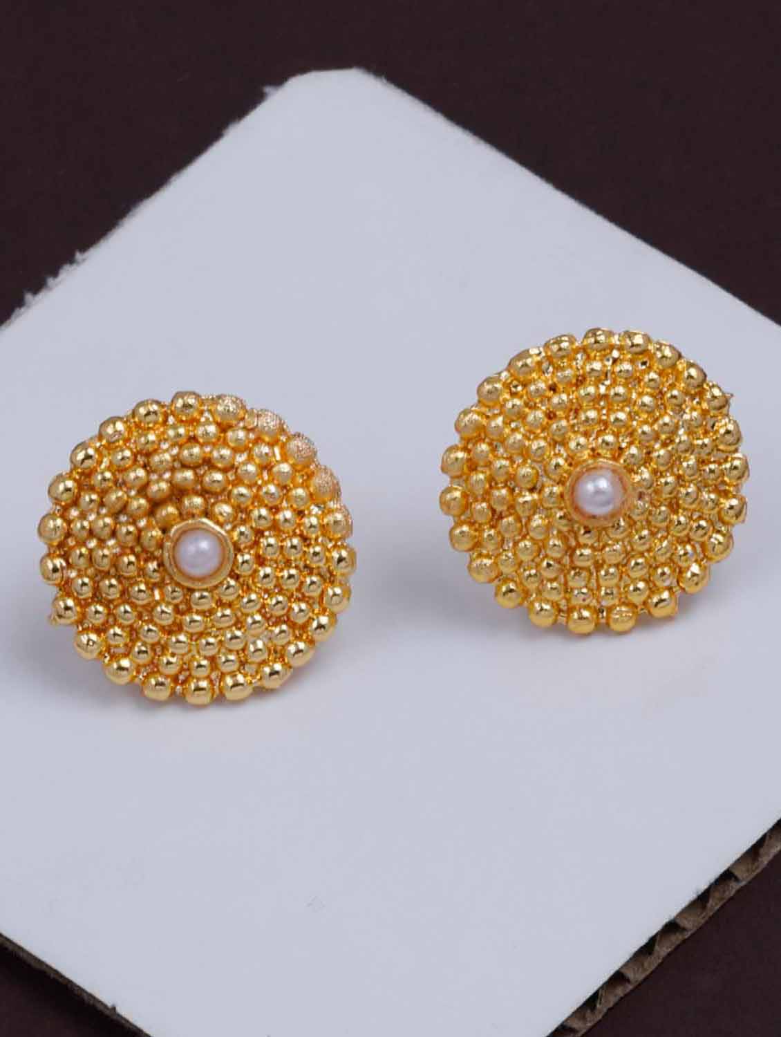 gold alloy studs earring - 19947131 -  Zoom Image - 0