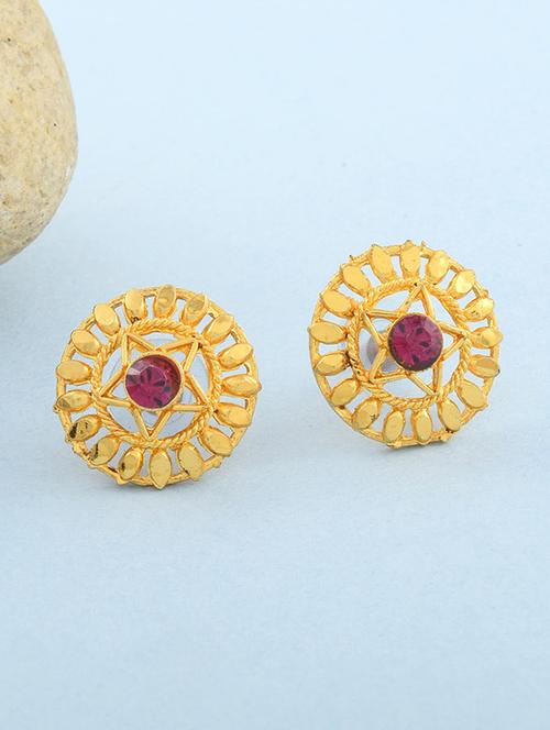 yellow goldplated brass studs earring - 19947169 -  Standard Image - 0