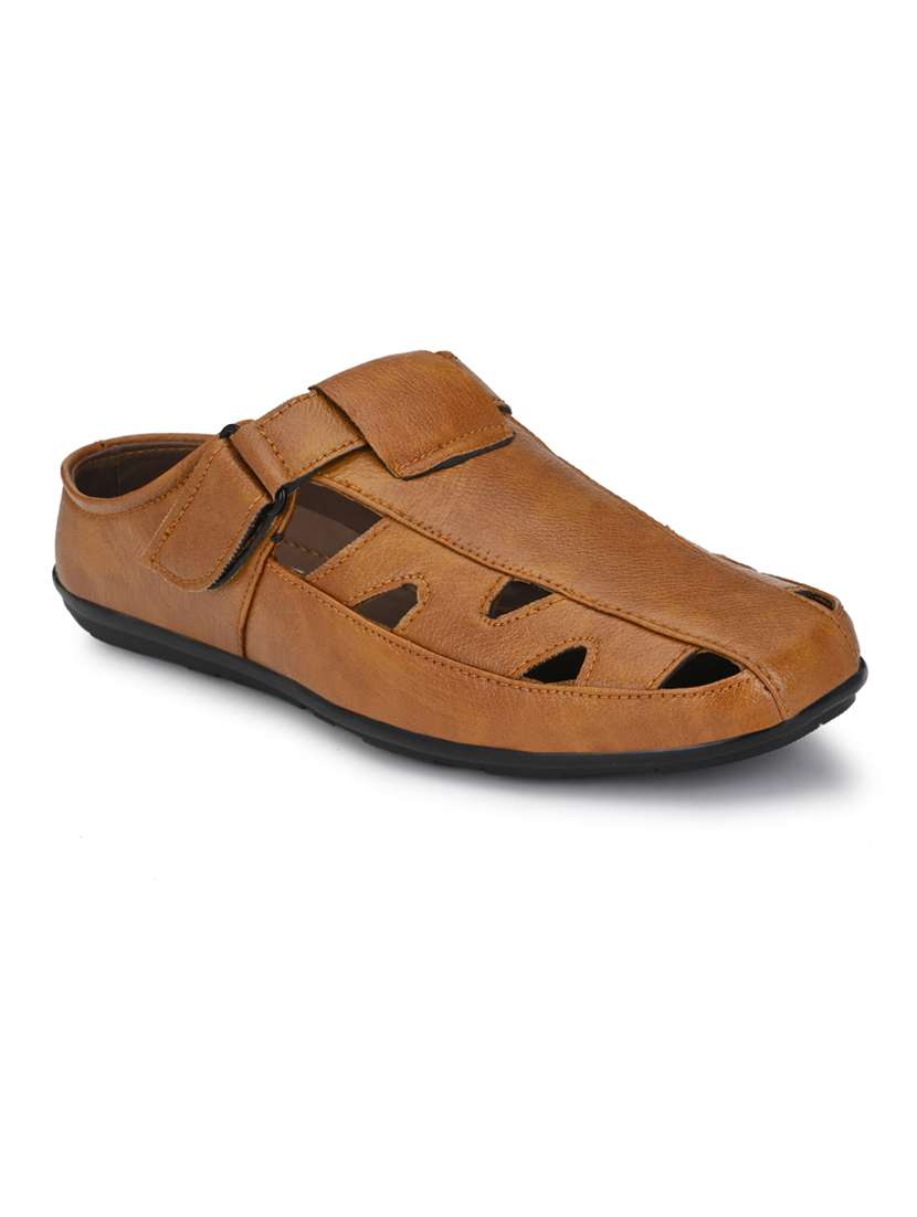 tan cut work synthetic sandal