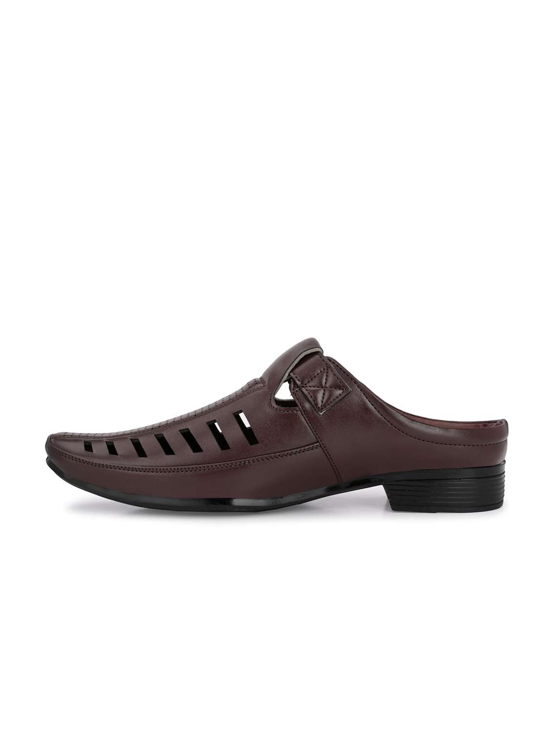 brown synthetic slip on sandals - 19947228 -  Standard Image - 3