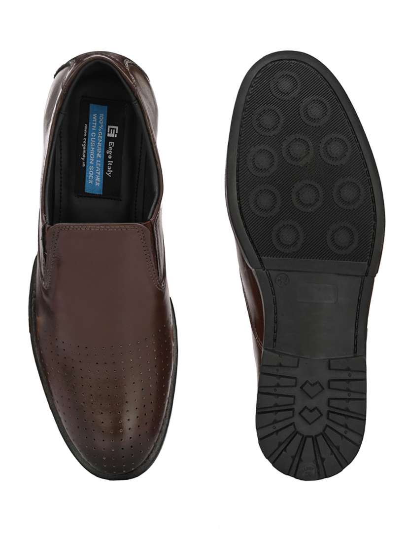 mens brown solid slip on - 19947281 - Standard Image - 5