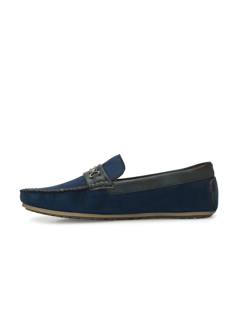 blue synthetic slip on loafers - 19947303 -  Standard Image - 3