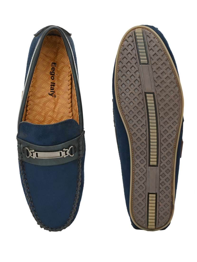 blue synthetic slip on loafers - 19947303 -  Standard Image - 5