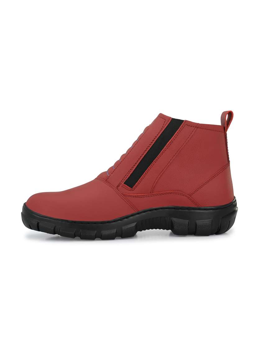 red leather slip on boots - 19947330 - Standard Image - 3