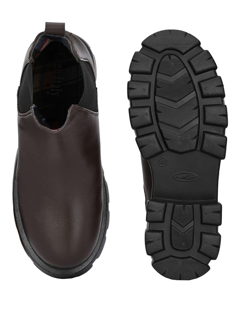 brown synthetic slip on boots - 19947349 - Standard Image - 5