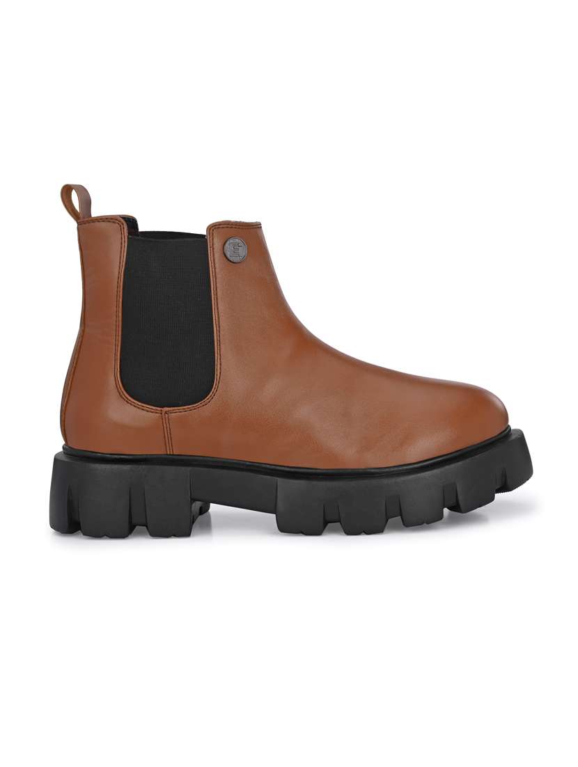 tan synthetic slip on boots - 19947350 - Standard Image - 3