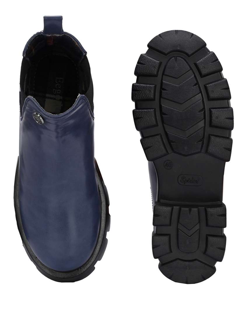 blue synthetic slip on boots - 19947351 -  Standard Image - 5