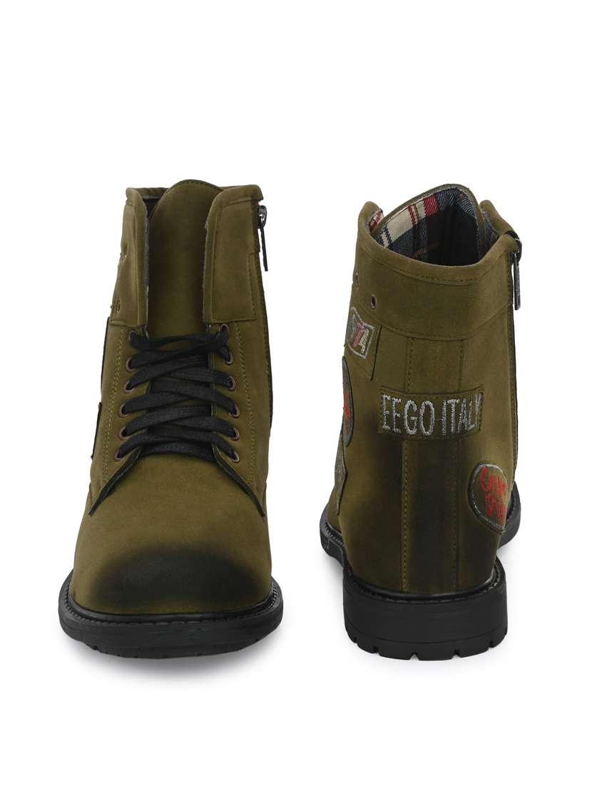 green synthetic high tops boots - 19947369 - Standard Image - 3