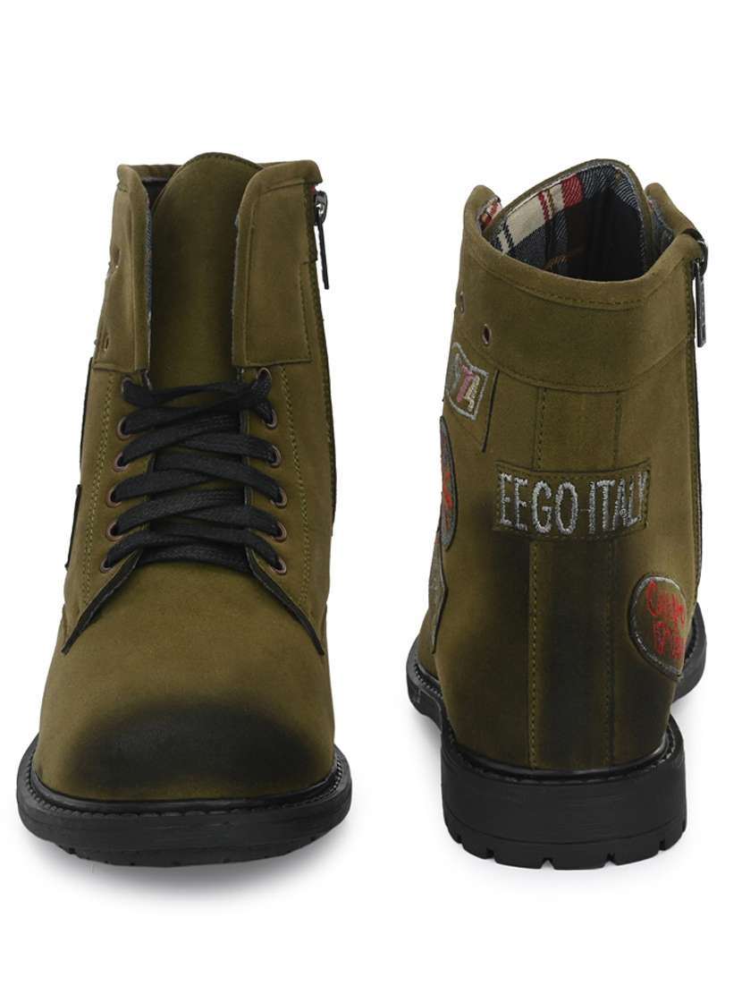 green synthetic high tops boots - 19947369 - Standard Image - 5
