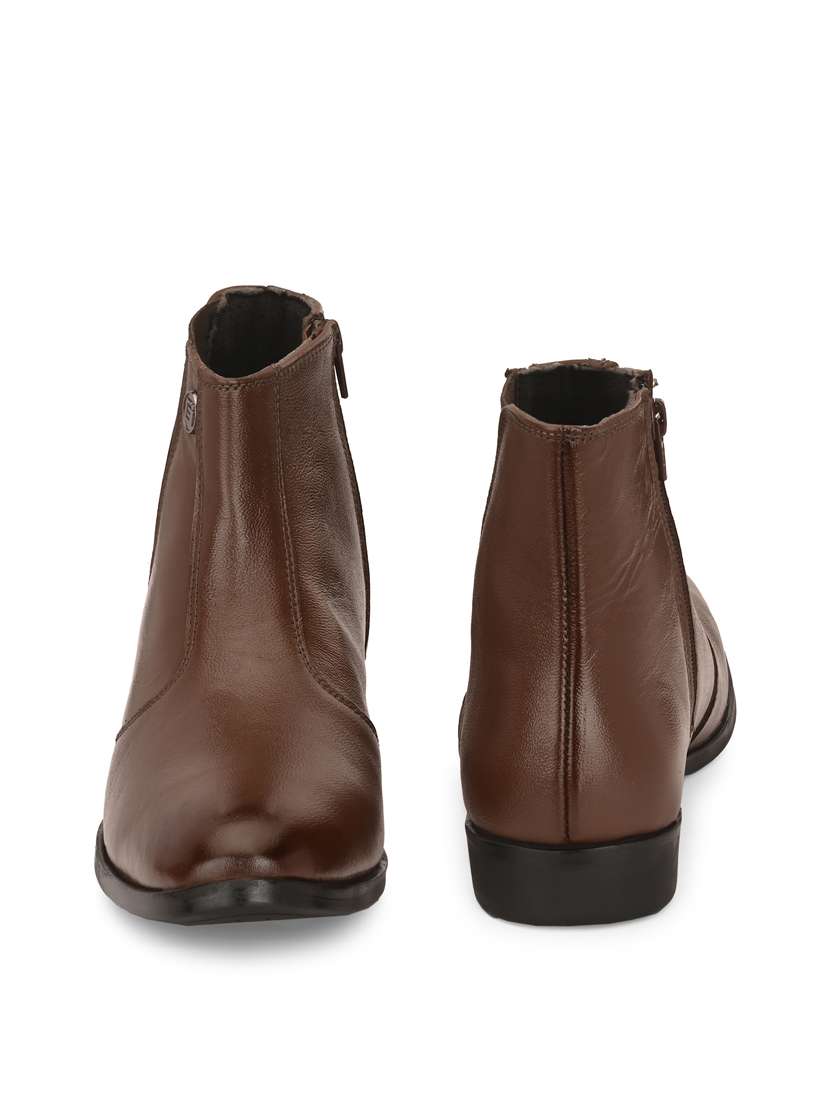 brown leather high ankle boots - 19947378 -  Standard Image - 3