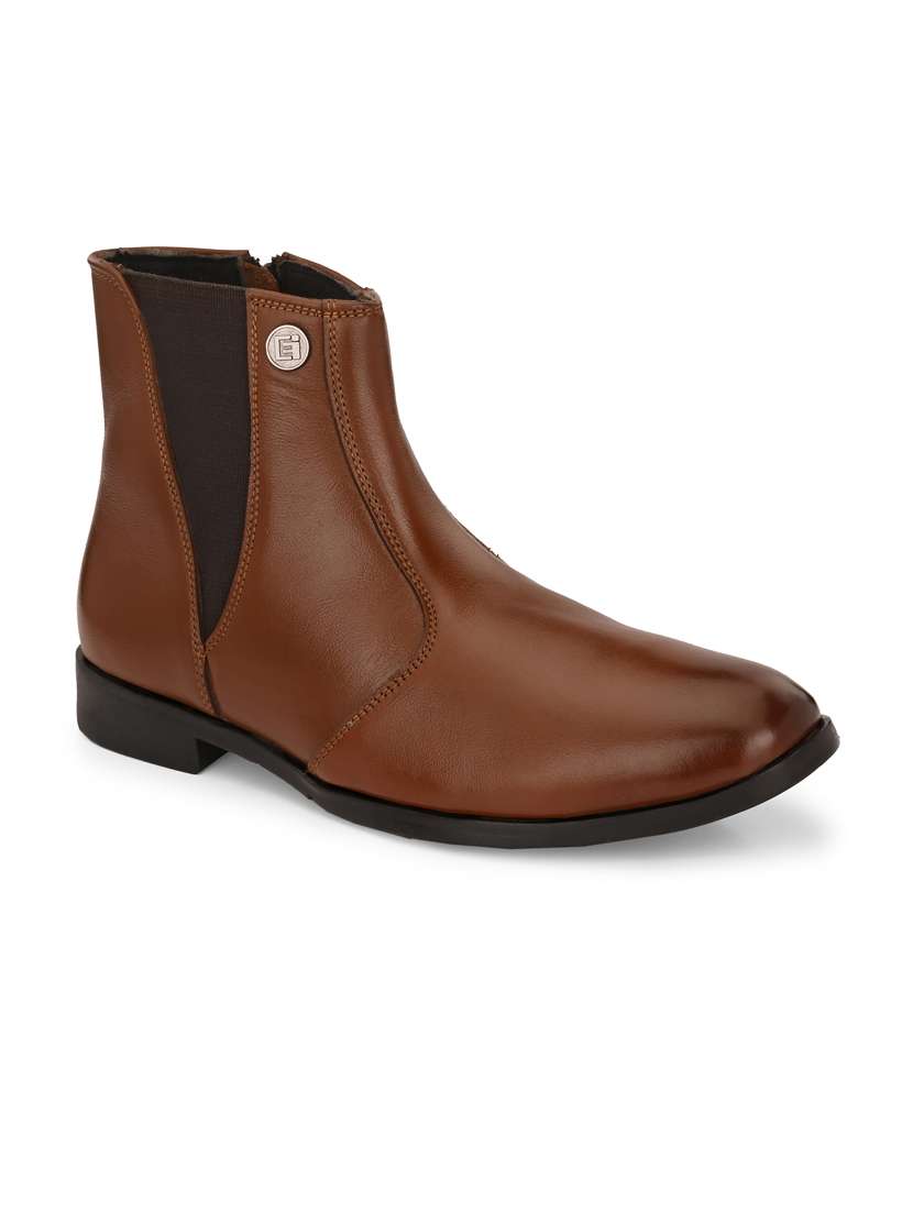 tan leather high ankle boots - 19947379 -  Zoom Image - 0