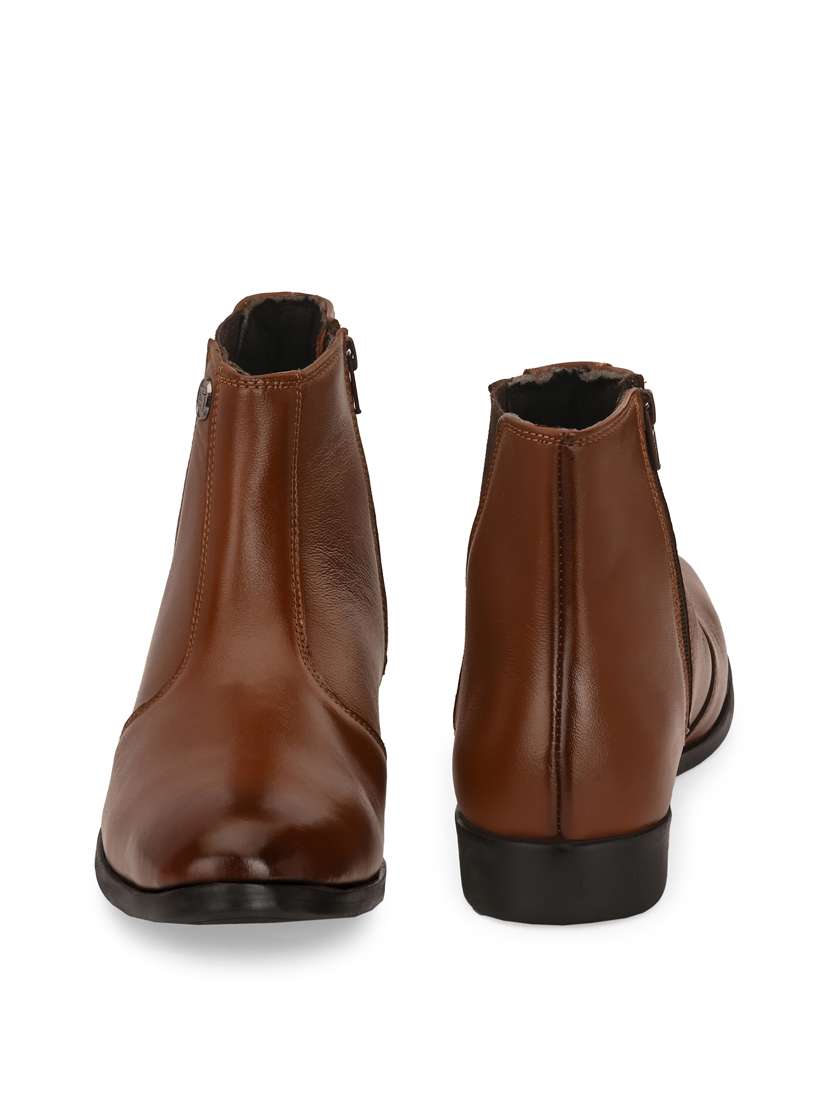 tan leather high ankle boots - 19947379 -  Standard Image - 3