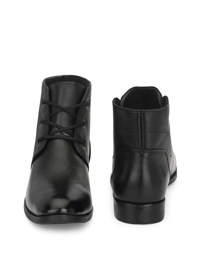 black leather lace up boot - 19947386 -  Standard Image - 3