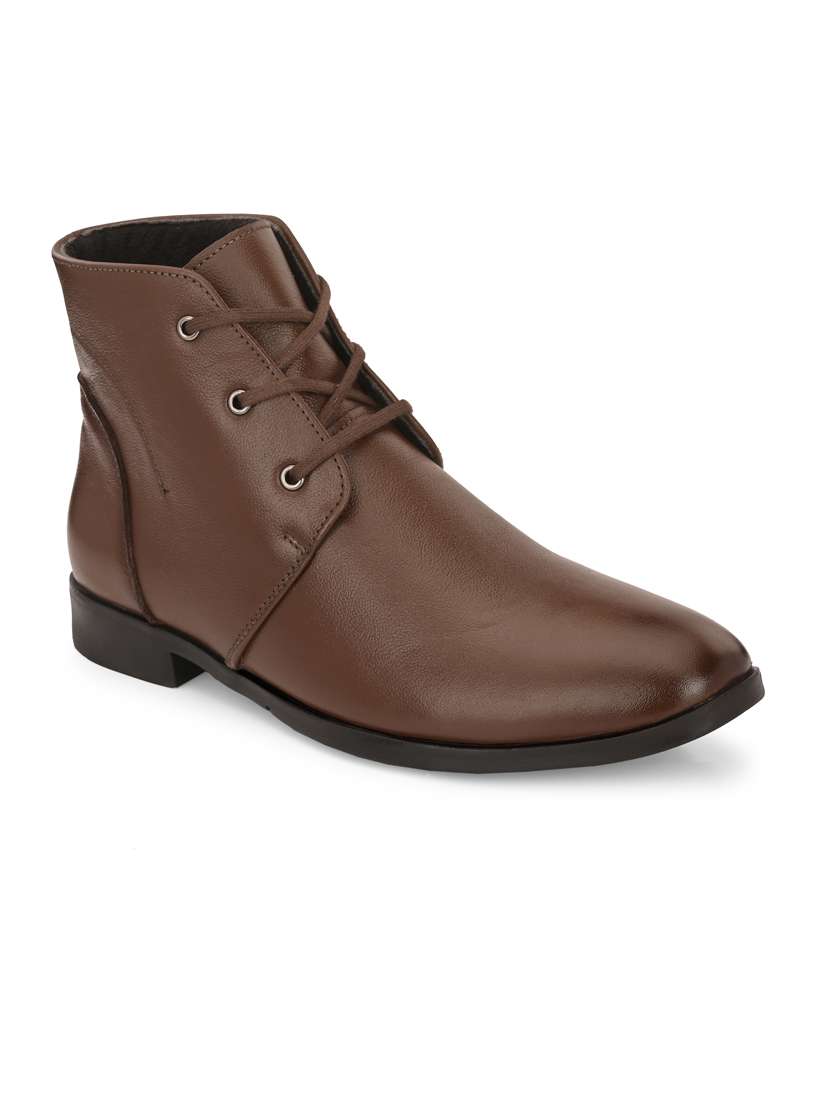 brown leather lace up boot - 19947387 - Zoom Image - 0