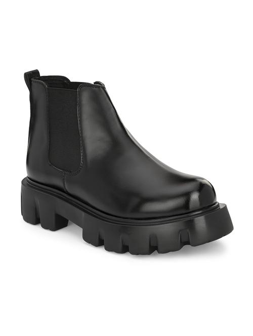 black synthetic slip on boot - 19947389 - Standard Image - 0