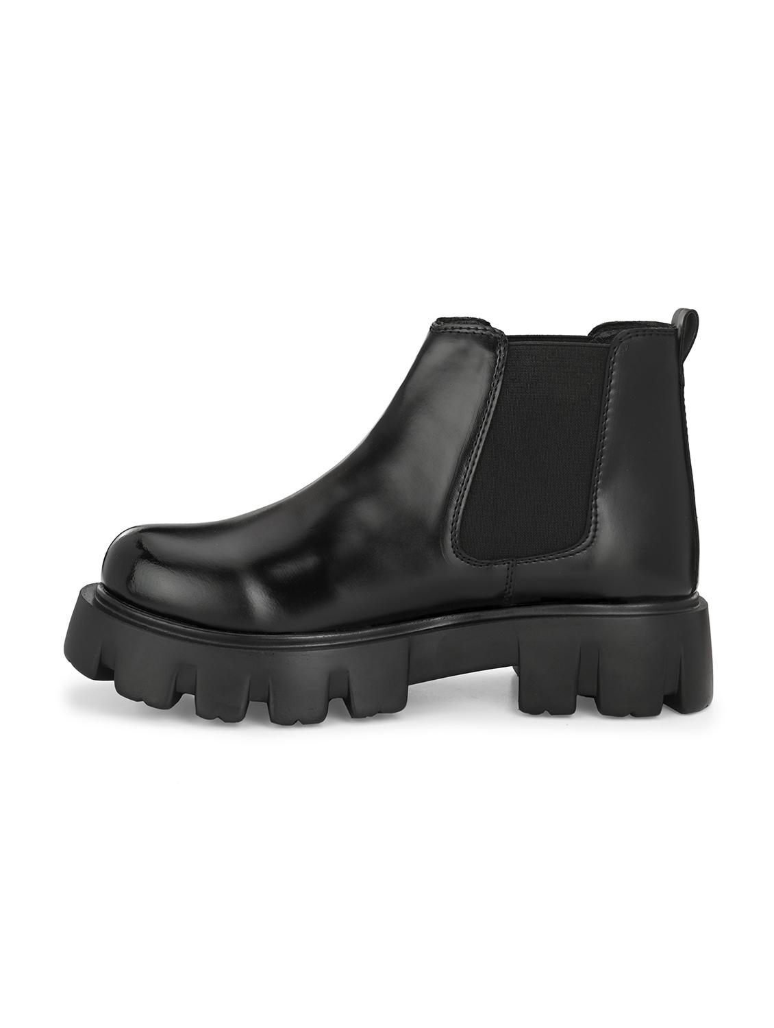 black synthetic slip on boot - 19947389 - Standard Image - 3