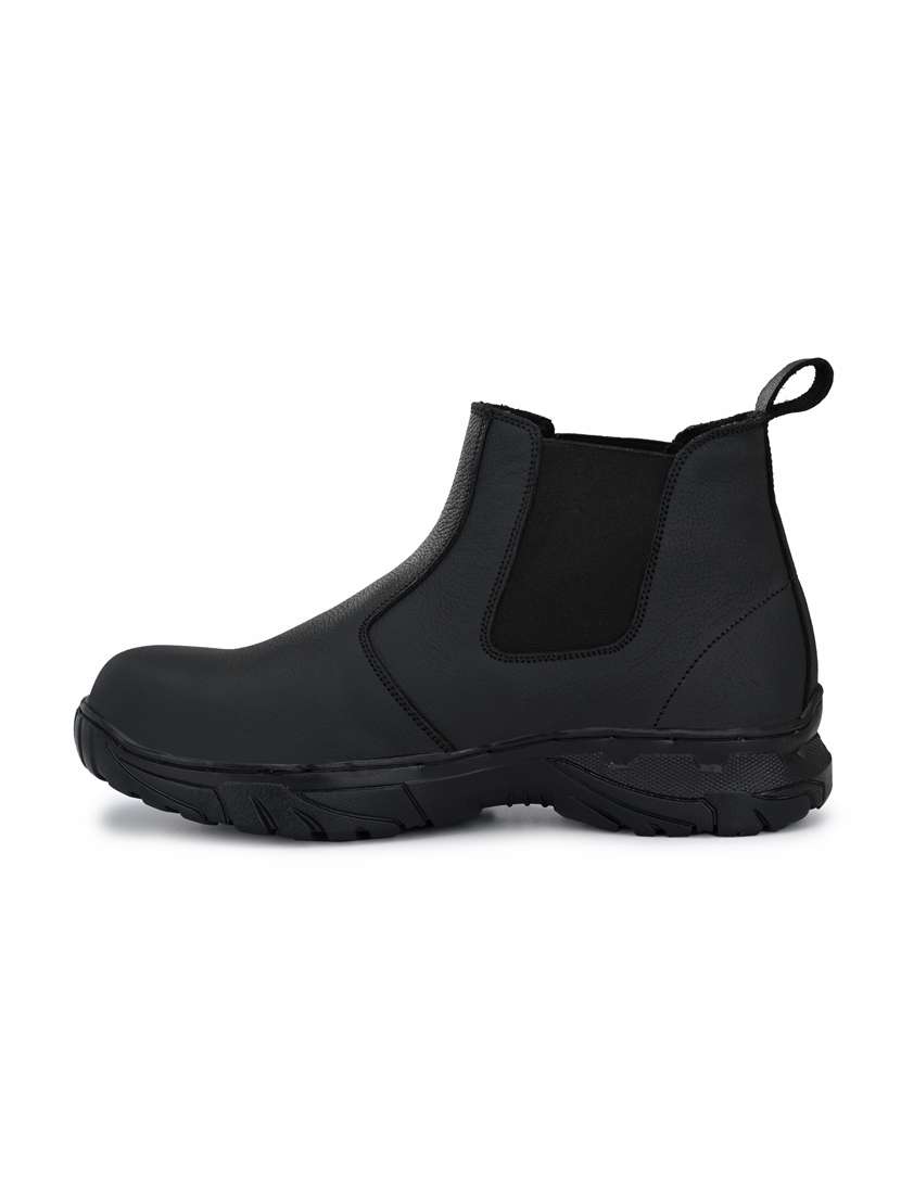 black slip on high ankle boot - 19947401 - Standard Image - 3