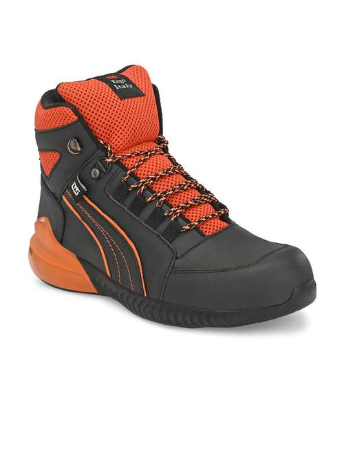 orange lace up high ankle boot - 19947407 - Standard Image - 0