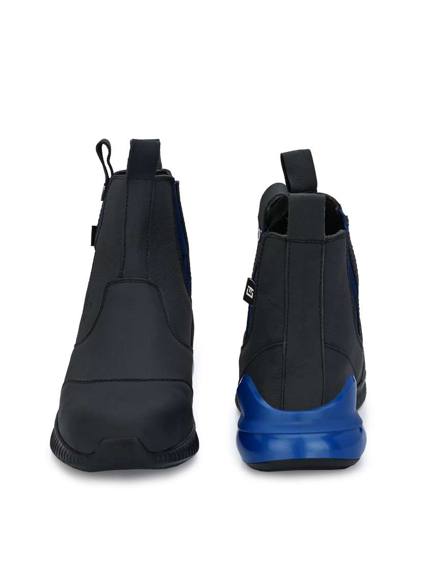 black slip on high ankle boot - 19947436 - Standard Image - 3