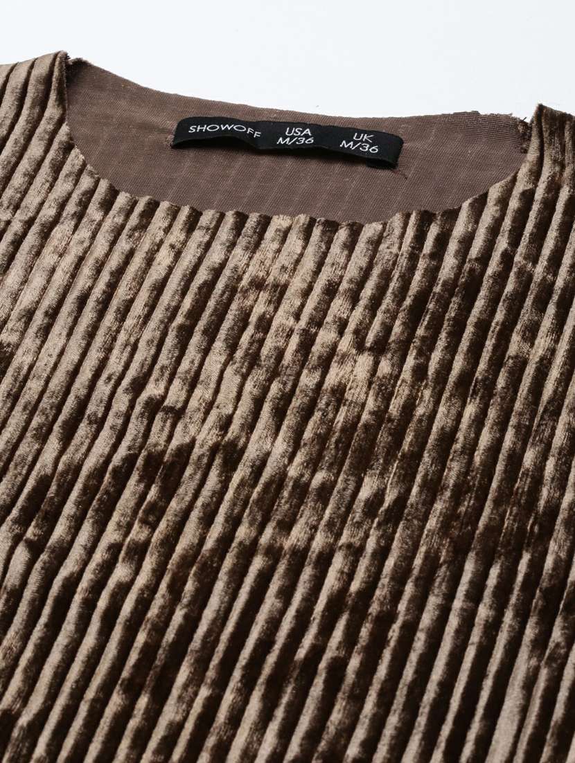 brown solid top and palazzo set  - 19947667 -  Standard Image - 5