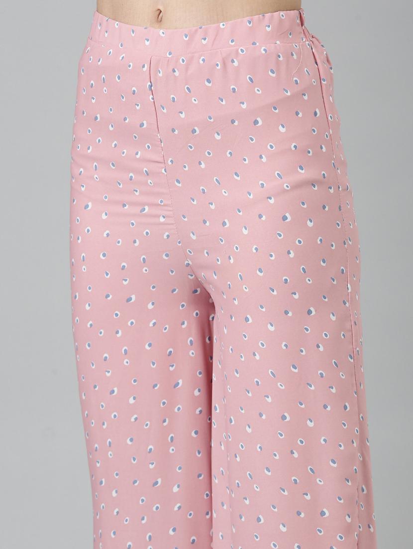 pink printed top and palazzos set - 19947671 - Standard Image - 8