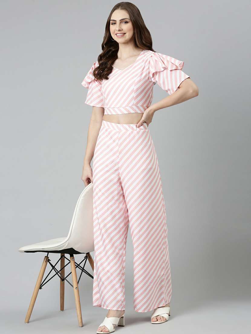 pink striped top and palazzos set  - 19947684 -  Standard Image - 5