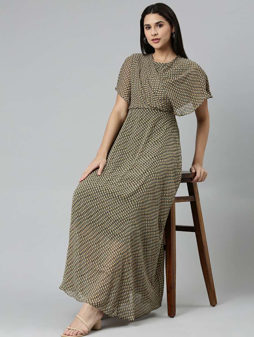 women's fit & flare micro print dress - 19947704 -  Standard Image - 5