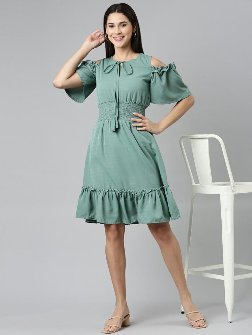 women's tiered dress solid dress - 19947720 - Standard Image - 5