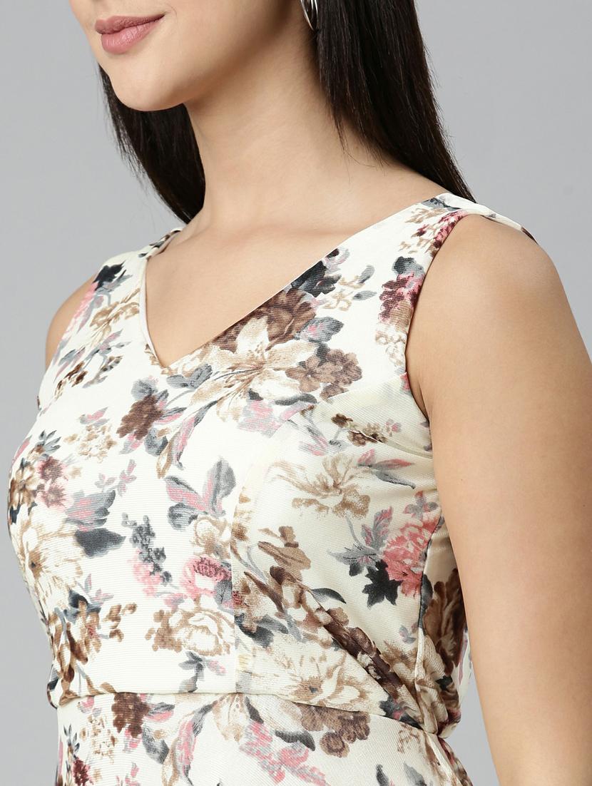 women's fit & flare floral dress - 19947725 - Standard Image - 5