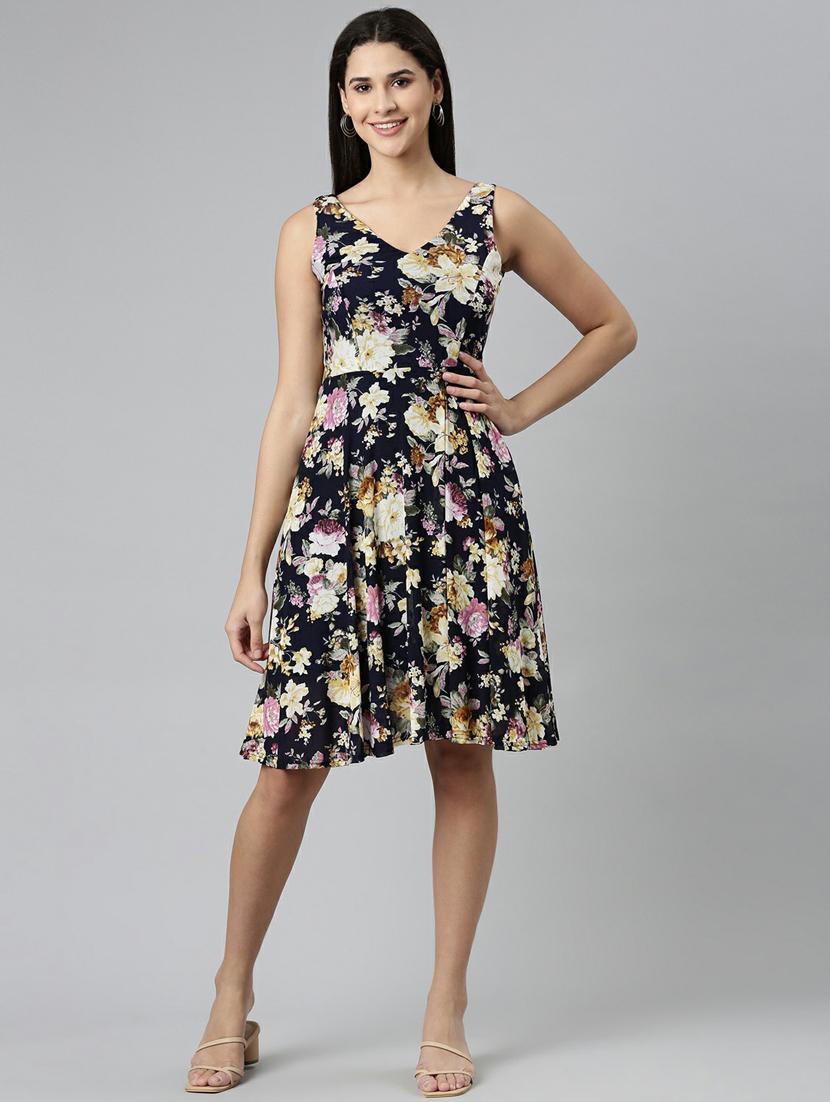 women's fit & flare floral dress - 19947726 -  Zoom Image - 0
