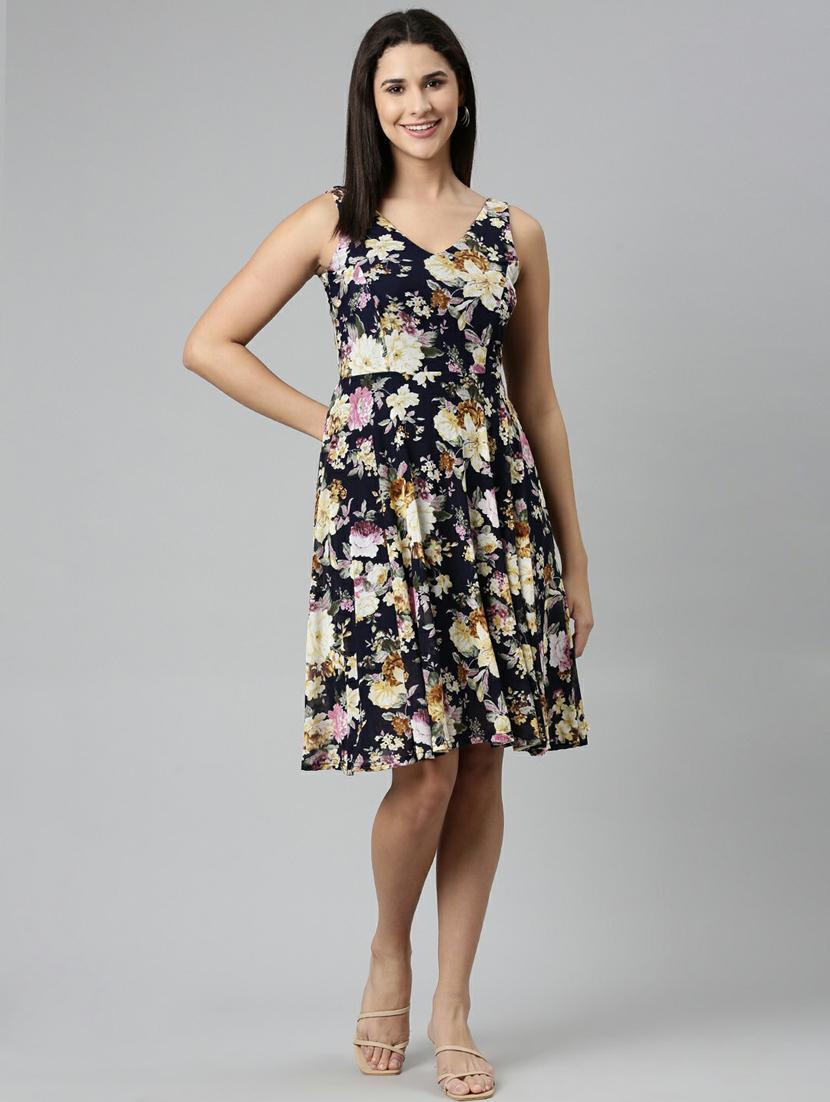 women's fit & flare floral dress - 19947726 - Standard Image - 3