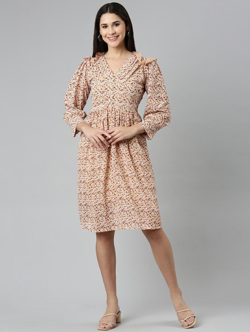 women's fit & flare checks dress - 19947727 -  Zoom Image - 0