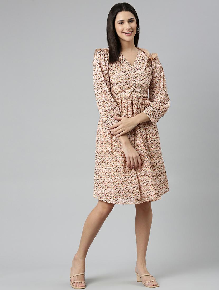 women's fit & flare checks dress - 19947727 - Standard Image - 3