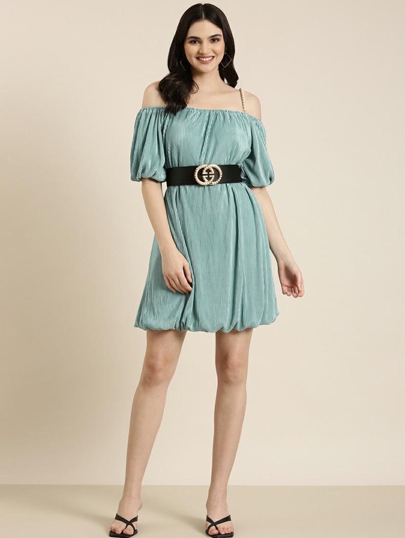 women's fit & flare solid dress - 19947741 - Standard Image - 3