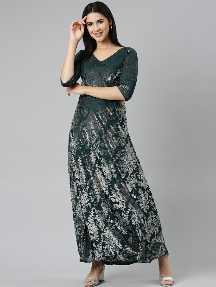 women's fit & flare printed dress - 19947774 - Standard Image - 3