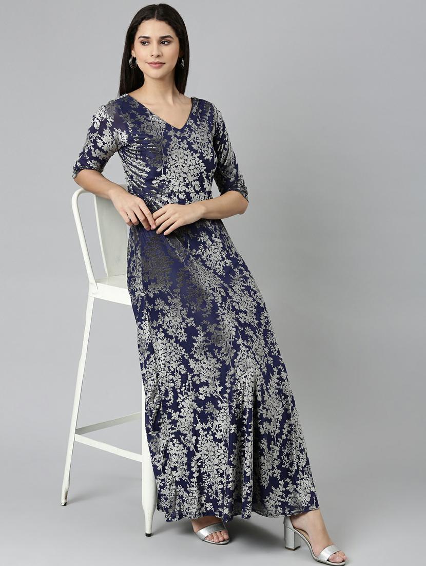 women's fit & flare printed dress - 19947775 - Standard Image - 5