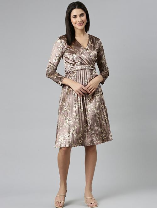 women's fit & flare floral dress - 19947777 - Standard Image - 0