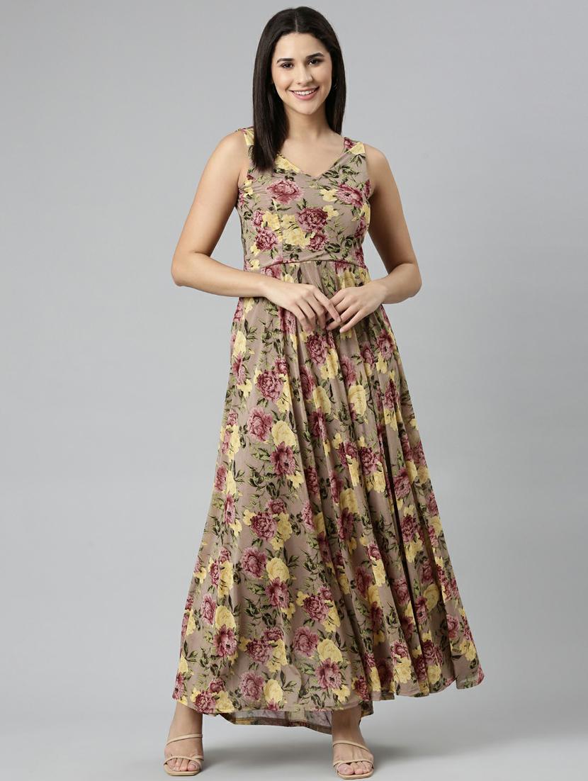 women's fit & flare floral dress - 19947781 - Standard Image - 3
