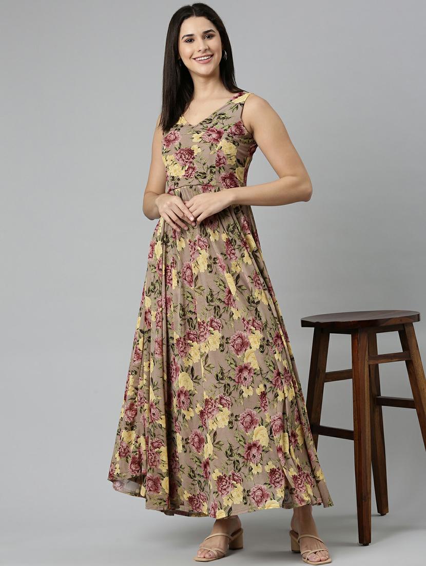women's fit & flare floral dress - 19947781 - Standard Image - 5