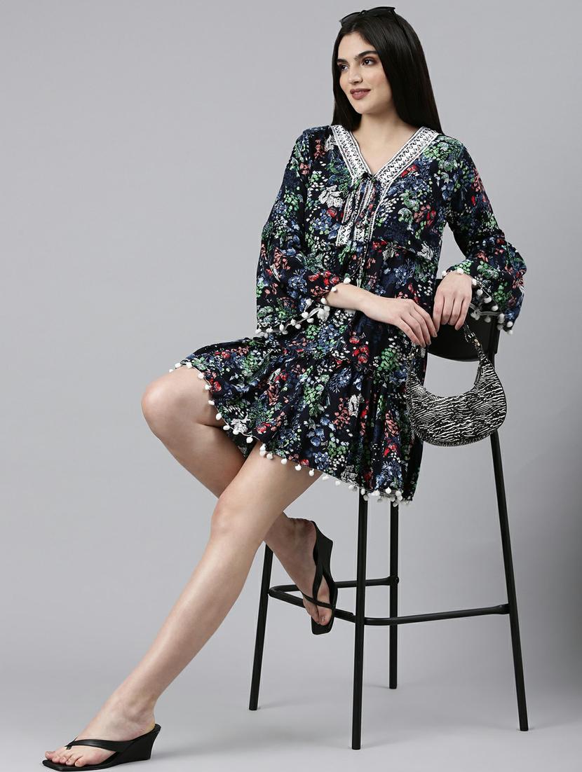women's tiered dress floral dress - 19947794 - Standard Image - 5