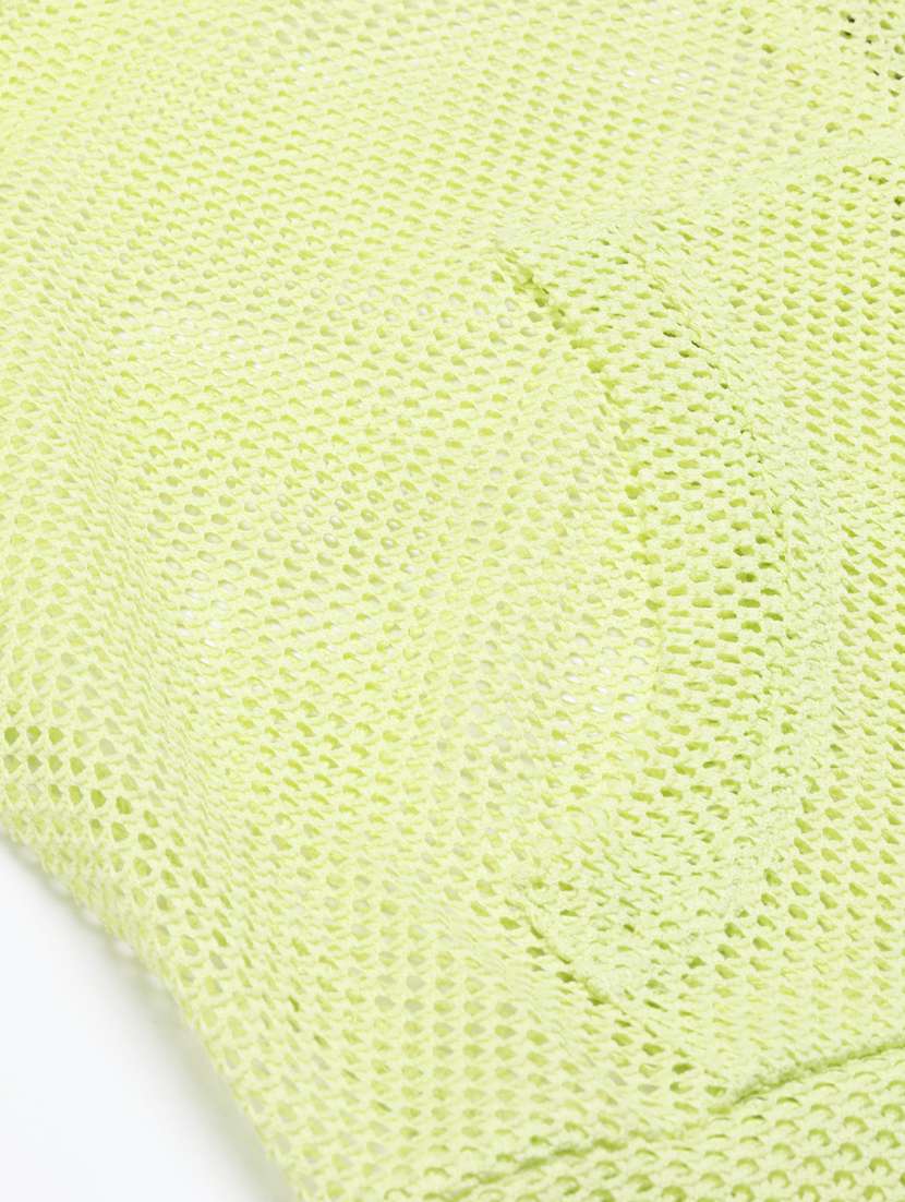 green solid three quater sleeves hooded summer jacket - 19947809 -  Standard Image - 8