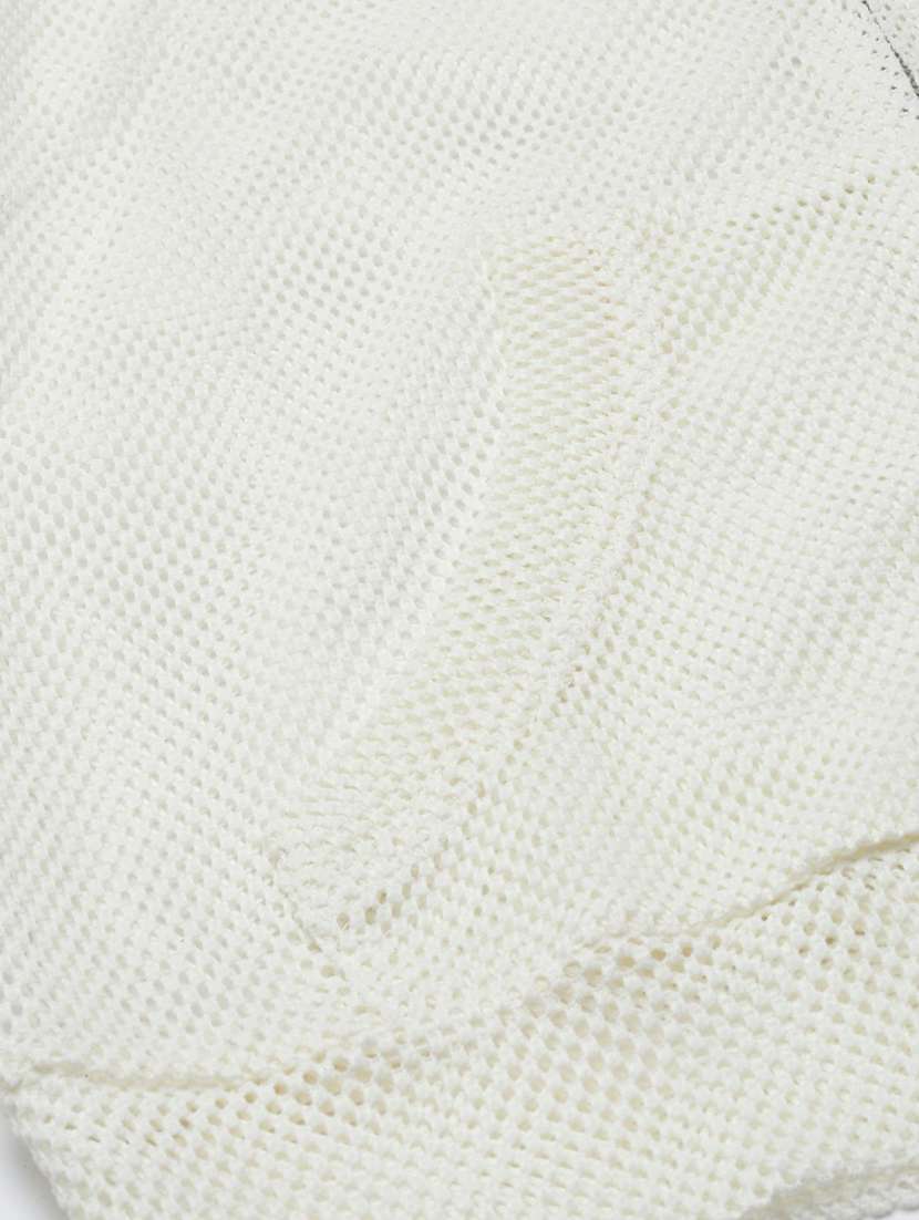 white solid three quater sleeves hooded summer jacket - 19947812 -  Standard Image - 8