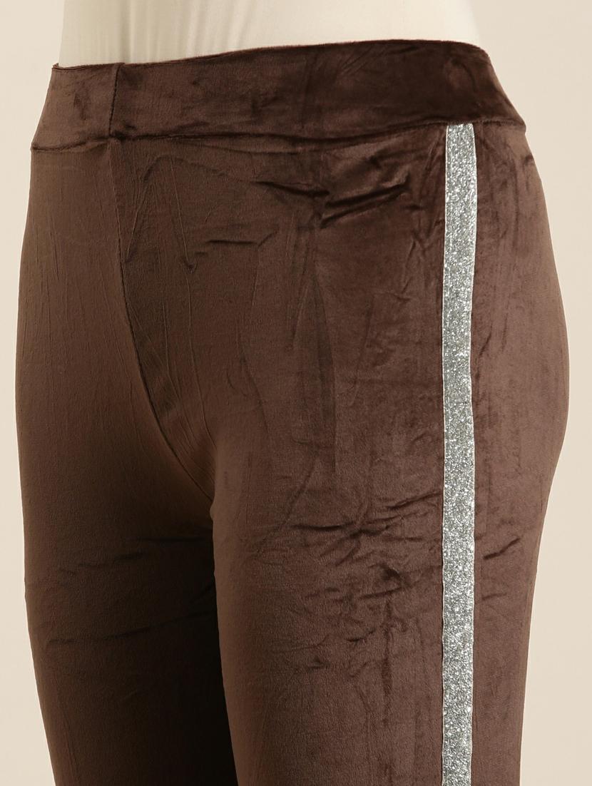 brown solid ankle length jegging - 19947860 - Standard Image - 5