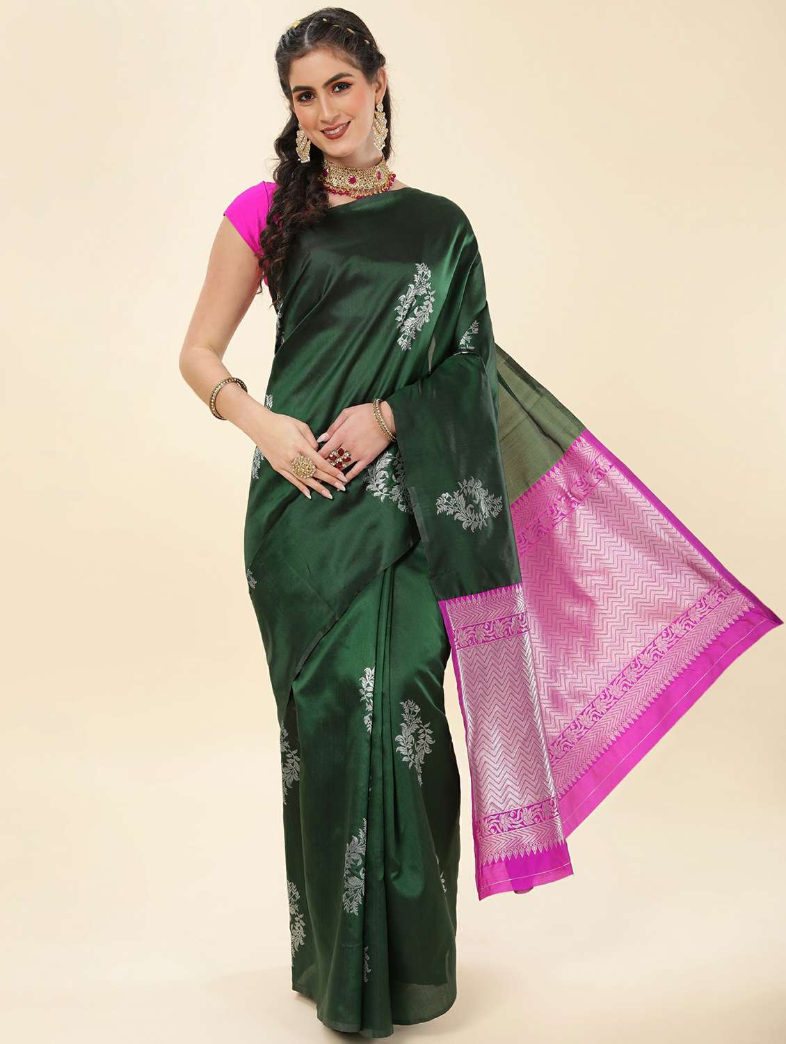self designed banarasi saree with blouse