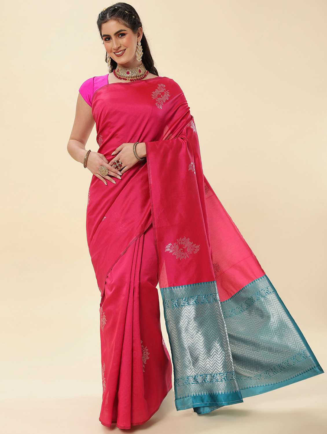 self designed banarasi saree with blouse