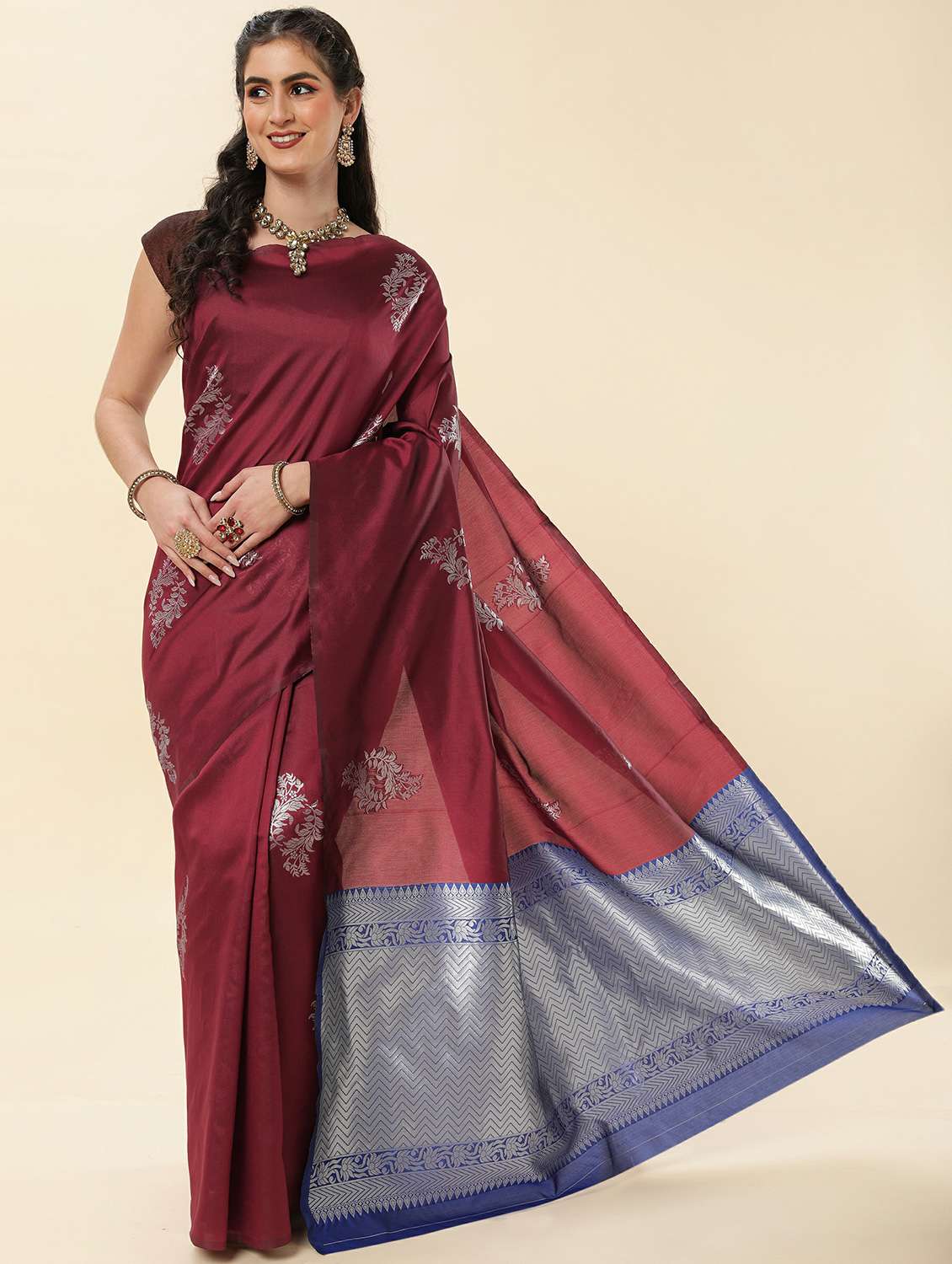 self designed banarasi saree with blouse