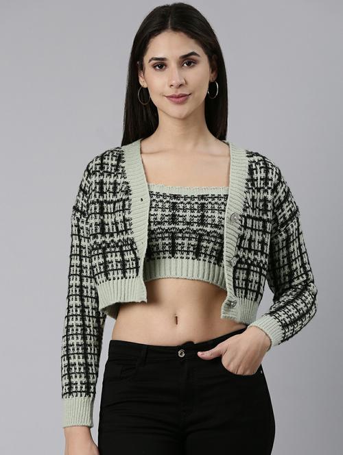 women green wool cardigan - 19948283 - Standard Image - 0
