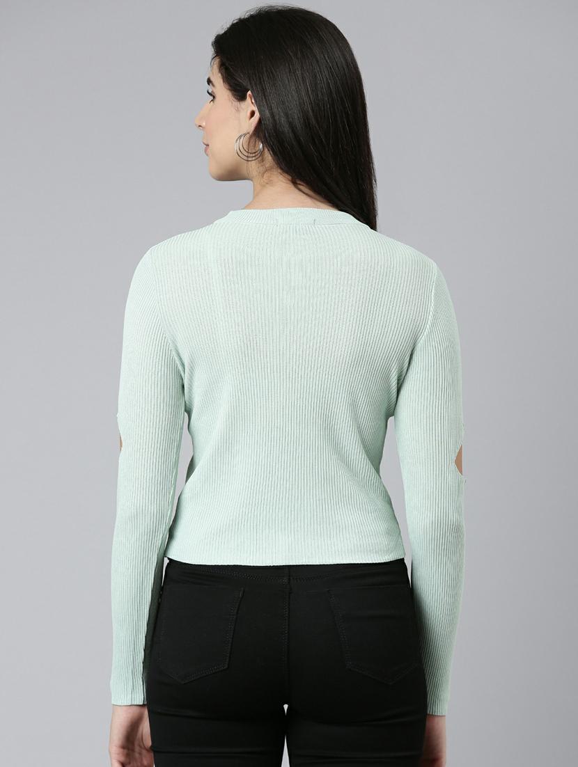 women's straight round neck top - 19948327 - Standard Image - 3