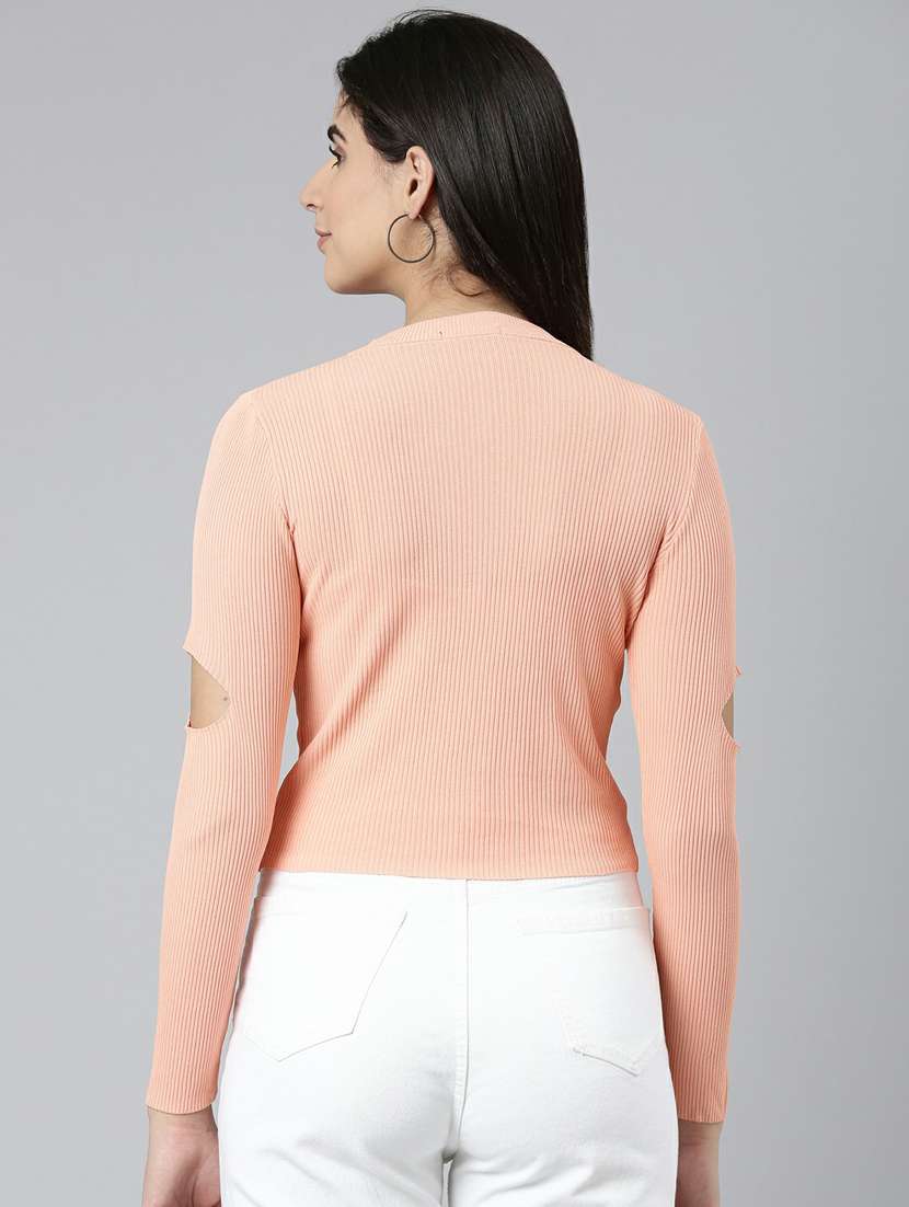 women's straight round neck top - 19948328 - Standard Image - 3